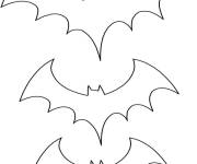 Coloriage Silhouette chauve-souris &agrave; color