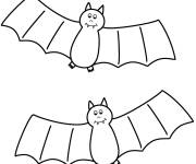 Coloriage Silhouette chauve-souris pour Halloween
