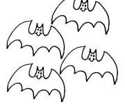Coloriage Silhouette des chauves-souris au crayon