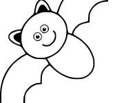 Coloriage Simple Chauve-Souris &agrave; imprimer
