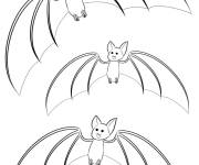 Coloriage Troupeau de chauves-souris en vol