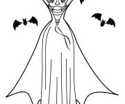 Coloriage Vampire Mal&eacute;fique et Chauves-souris