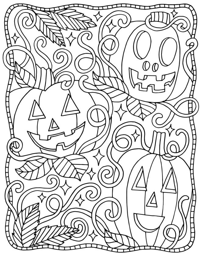 Coloriage et dessins gratuits Citrouille d'Halloween difficile à imprimer
