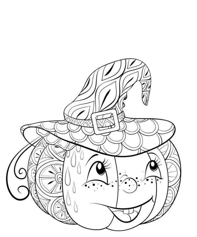 Coloriage et dessins gratuits Citrouille d'Halloween mignonne à imprimer