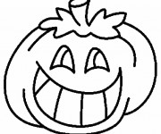 Coloriage Citrouille d'Halloween rigolote