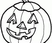 Coloriage et dessins gratuit Citrouille d'Halloween simple et facile à imprimer