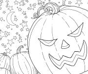 Coloriage Citrouille qui fait peur