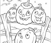 Coloriage Citrouilles d'Halloween