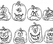 Coloriage et dessins gratuit Citrouilles humoristique à imprimer