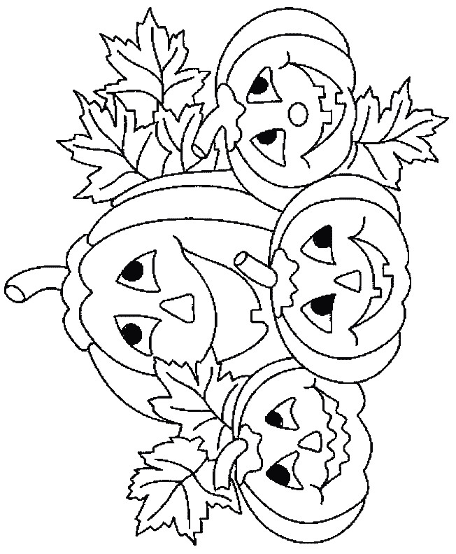 Coloriage et dessins gratuits Des Citrouilles d'Halloween en Champ à imprimer