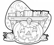 Coloriage Dessin citrouille d'Halloween