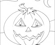 Coloriage Halloween Citrouille lumineuse