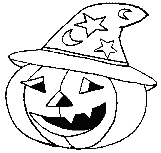 Coloriage Halloween Citrouille Qui Porte Un Chapeau