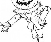 Coloriage Halloween  tête de citrouille