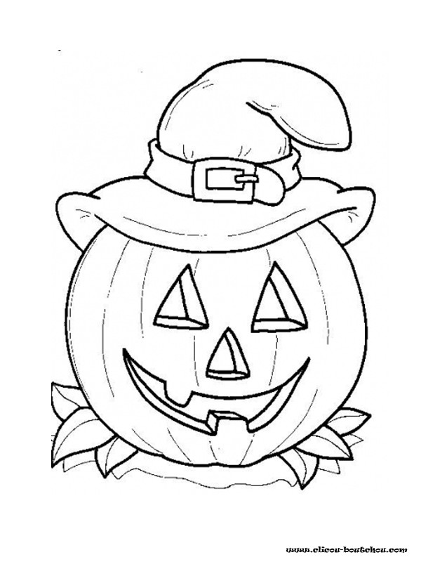 Coloriage Image de citrouille facile dessin gratuit à imprimer