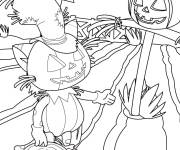 Coloriage Planètes citrouilles Halloween