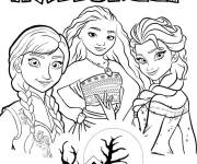 Coloriage Anna, Elsa et Merida pour Halloween