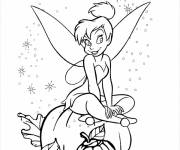 Coloriage et dessins gratuit Disney fée Clochette et citrouille d'Halloween à imprimer