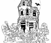 Coloriage Disney Halloween les sept nains 