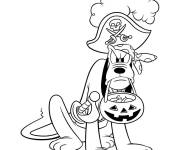 Coloriage Disney halloween Pluto et ses bonbons