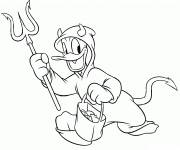 Coloriage Donald Duck se d&eacute;guise en diable
