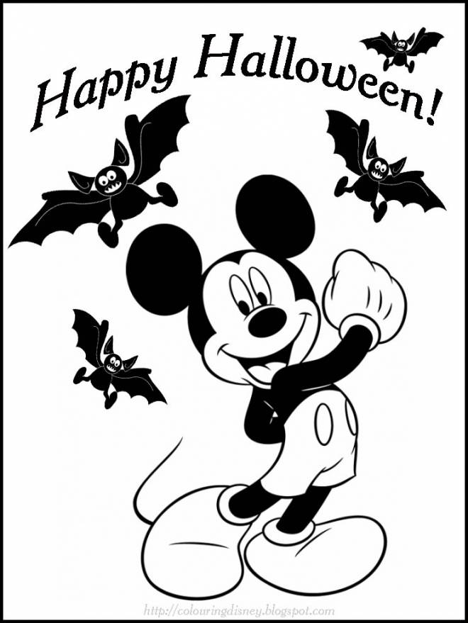Coloriage et dessins gratuits Joyeuse Halloween de Mickey Disney à imprimer