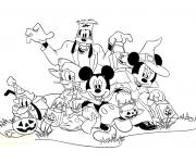 Coloriage Les héros de Disney pendant Halloween