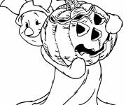 Coloriage Porcinet Disney déguisé pour l'Halloween