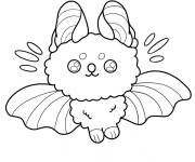 Coloriage B&eacute;b&eacute; chauve souris kawaii pour la fete de 31 Octobre