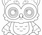 Coloriage B&eacute;b&eacute; hibou marrant Halloween pour petit