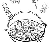 Coloriage Bonbons d'Halloween gratuit