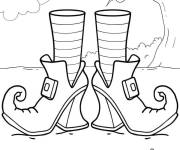 Coloriage Bottes de sorci&egrave;res Halloween pour enfant