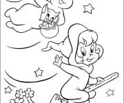 Coloriage Casper et sa meilleure amie f&ecirc;tent le Halloween