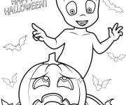 Coloriage Casper Joyeux Halloween pour enfants