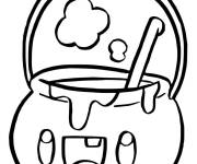 Coloriage Chaudron halloween mignon pour enfants