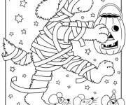 Coloriage et dessins gratuit Chien marrant cherche des bonbons pendant l'Halloween à imprimer
