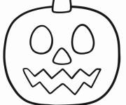 Coloriage Citrouille d'Halloween facile &agrave; colorier