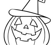 Coloriage Citrouille d'halloween rigolette pour petit