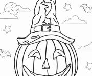 Coloriage Citrouille d'Halloween souriante