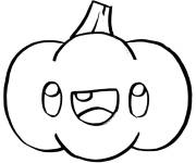 Coloriage Citrouille kawaii en ligne pour enfants