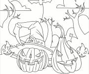 Coloriage Citrouilles de Halloween image &agrave; colorier