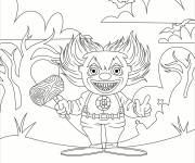 Coloriage Clown m&eacute;chant Halloween pour petit