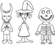 Coloriage Colories les petits en costumes d'Halloween