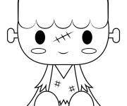 Coloriage D&eacute;guisement Frankenstein facile pour enfant