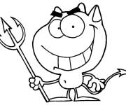 Coloriage Diable dr&ocirc;le Halloween pour petit