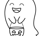 Coloriage Fant&ocirc;me cute d'Halloween