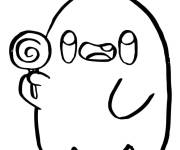 Coloriage fant&ocirc;me d'halloween aime les bonbons