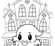 Coloriage Fant&ocirc;me Halloween pour petits