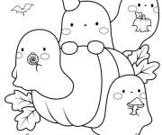 Coloriage fant&ocirc;mes marrants Kawaii