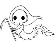 Coloriage et dessins gratuit Faucheuse flottante Halloween pour petit à imprimer